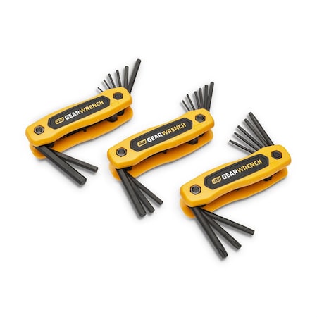 Gearwrench 25PC SAEMETRIC TORX FOLDING HEX KEY SET KDT83512
